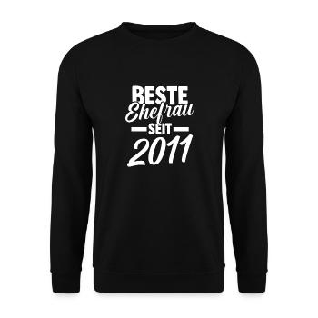 Meilleure épouse de la Saint-Valentin depuis 2011 - Sweat-shirt Unisexe - noir - Devant - Alina (178cm) & Michal (187cm)