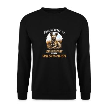 Wild Dogs Wild Dog - Unisex Sweatshirt - black - Front - Alina (178cm) & Michal (187cm)