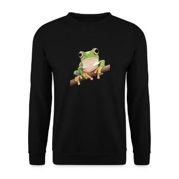 Tree Frog Baumfrösche Baumfrosch - Unisex Pullover - Schwarz - Vorne - Alina (178cm) & Michal (187cm)
