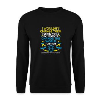 Down Syndrom - Unisex Pullover - Schwarz - Vorne - Alina (178cm) & Michal (187cm)