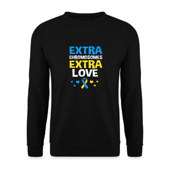 Down syndrome T21 chromosome trisomy - Unisex Sweatshirt - black - Front - Alina (178cm) & Michal (187cm)