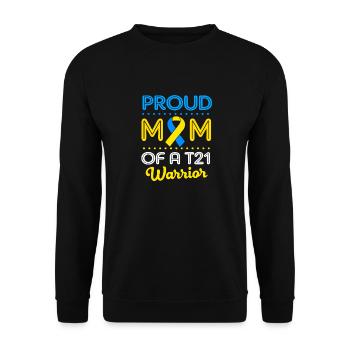 Down Syndrom Muttertag Mutter Mama - Unisex Pullover - Schwarz - Vorne - Alina (178cm) & Michal (187cm)
