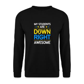 Down syndrome T21 chromosome trisomy - Unisex Sweatshirt - black - Front - Alina (178cm) & Michal (187cm)