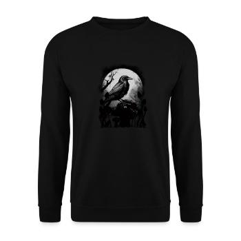 Raven Raven Crow Halloween Crows - Unisex Sweatshirt - black - Front - Alina (178cm) & Michal (187cm)