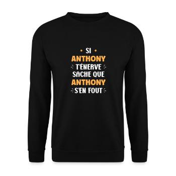 Anthony - Sweat-shirt Unisexe - noir - Devant - Alina (178cm) & Michal (187cm)