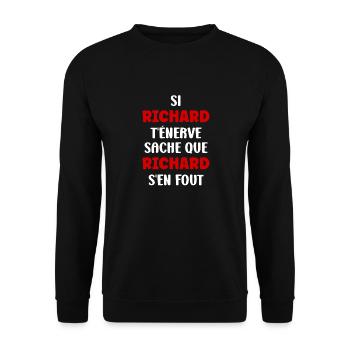 Richard - Sweat-shirt Unisexe - noir - Devant - Alina (178cm) & Michal (187cm)