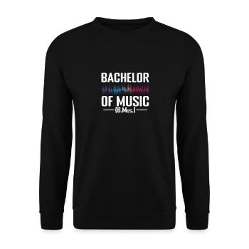 Bachelor of Music (B.Mus.) - Unisex Pullover - Schwarz - Vorne - Alina (178cm) & Michal (187cm)