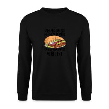 Kebab saying, Turkish cuisine - Unisex Sweatshirt - black - Front - Alina (178cm) & Michal (187cm)