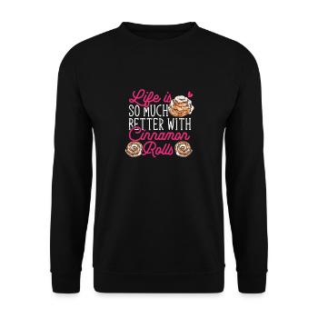 Cinnamon roll - Unisex Sweatshirt - black - Front - Alina (178cm) & Michal (187cm)