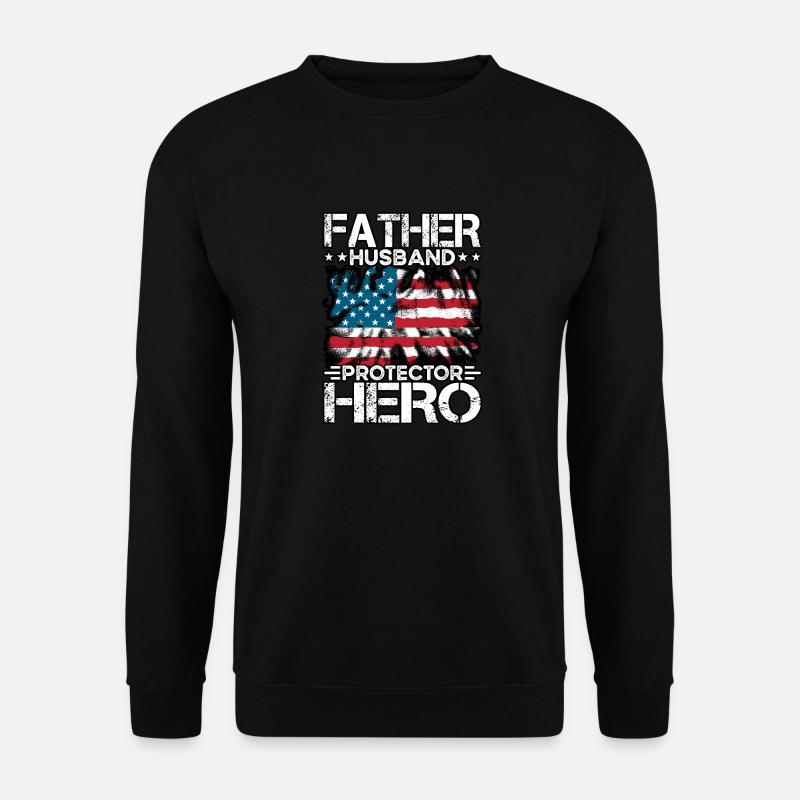 Vater, Ehemann, Beschützer, Held - Unisex Pullover - Schwarz