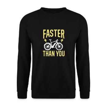 Electric Bike Cycling Biker E-Bike - Unisex Sweatshirt - black - Front - Alina (178cm) & Michal (187cm)