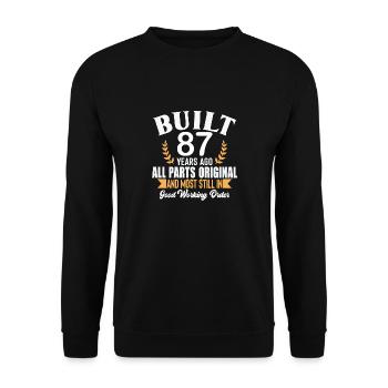 Built 87 Years Ago All Parts Original Outfit 87th - Unisex Sweatshirt - black - Front - Alina (178cm) & Michal (187cm)