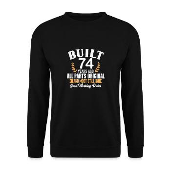 Built 74 Years Ago All Parts Original Outfit 74th - Unisex Sweatshirt - black - Front - Alina (178cm) & Michal (187cm)
