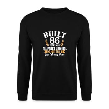 Built 86 Years Ago All Parts Original Outfit 86th - Unisex Sweatshirt - black - Front - Alina (178cm) & Michal (187cm)