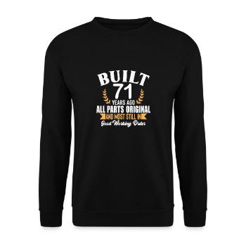 Built 71 Years Ago All Parts Original Outfit 71st - Unisex Sweatshirt - black - Front - Alina (178cm) & Michal (187cm)