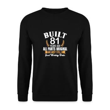Built 81 Years Ago All Parts Original Outfit 81st - Unisex Sweatshirt - black - Front - Alina (178cm) & Michal (187cm)