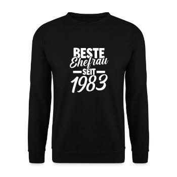 Valentine's Day Best Wife Since 1983 - Unisex Sweatshirt - black - Front - Alina (178cm) & Michal (187cm)