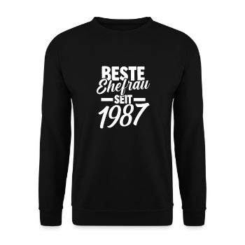 Meilleure épouse de la Saint-Valentin depuis 1987 - Sweat-shirt Unisexe - noir - Devant - Alina (178cm) & Michal (187cm)