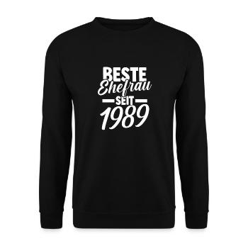 Meilleure épouse de la Saint-Valentin depuis 1989 - Sweat-shirt Unisexe - noir - Devant - Alina (178cm) & Michal (187cm)