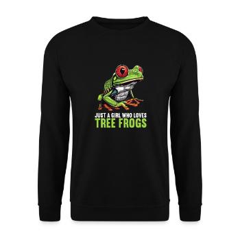 Tree Frog Baumfrösche Baumfrosch - Unisex Pullover - Schwarz - Vorne - Alina (178cm) & Michal (187cm)