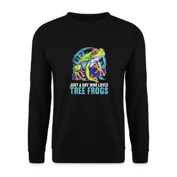 Tree Frog Baumfrösche Baumfrosch - Unisex Pullover - Schwarz - Vorne - Alina (178cm) & Michal (187cm)