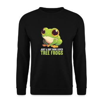 Tree Frog Baumfrösche Baumfrosch - Unisex Pullover - Schwarz - Vorne - Alina (178cm) & Michal (187cm)