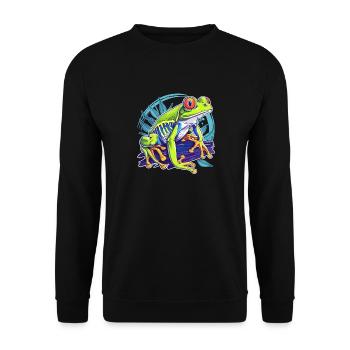 Tree Frog Baumfrösche Baumfrosch - Unisex Pullover - Schwarz - Vorne - Alina (178cm) & Michal (187cm)