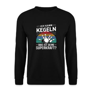 Je peux jouer, quel est ton superpouvoir, lanceur - Sweat-shirt Unisexe - noir - Devant - Alina (178cm) & Michal (187cm)