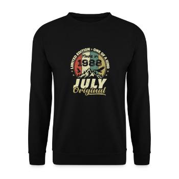 July 1988 Birthday Gift 1988 July 1988 - Unisex Sweatshirt - black - Front - Alina (178cm) & Michal (187cm)