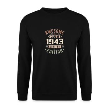 July 1943 Birthday July 1943 Birthday Gift - Unisex Sweatshirt - black - Front - Alina (178cm) & Michal (187cm)
