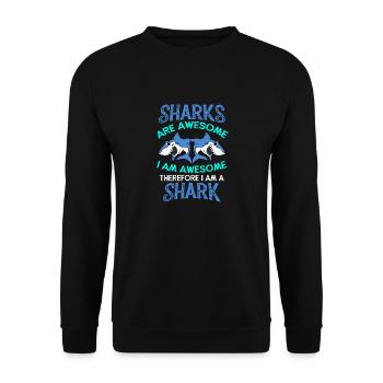 Les requins sont géniaux Je suis génial Amoureux des requins drôle - Sweat-shirt Unisexe - noir - Devant - Alina (178cm) & Michal (187cm)