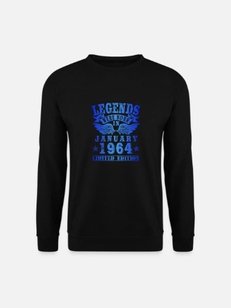 Les légendes sont nées en Janvier 1964 Anniversaire - Sweat-shirt Unisexe - noir