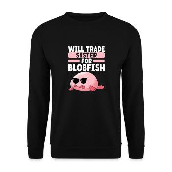 Poisson blob mignon poisson laid - Sweat-shirt Unisexe - noir - Devant - Alina (178cm) & Michal (187cm)
