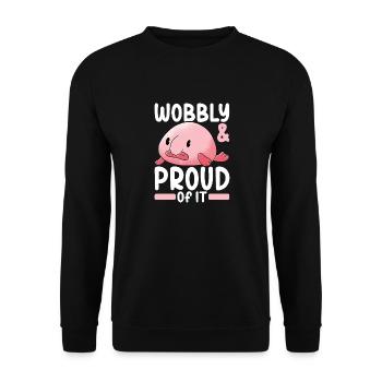 Süßer Blobfisch Hässlicher Fisch - Unisex Pullover - Schwarz - Vorne - Alina (178cm) & Michal (187cm)
