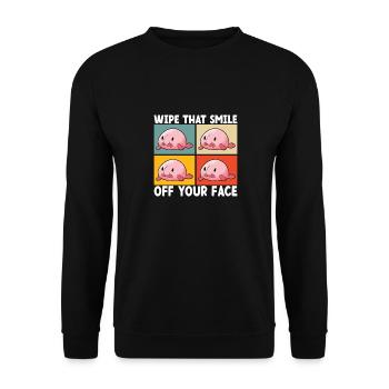 Poisson blob mignon poisson laid - Sweat-shirt Unisexe - noir - Devant - Alina (178cm) & Michal (187cm)