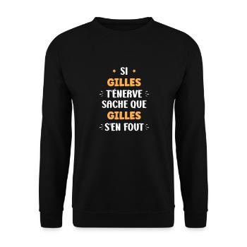 Gilles - Sweat-shirt Unisexe - noir - Devant - Alina (178cm) & Michal (187cm)