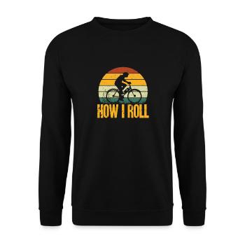 Electric Bike Cycling Biker E-Bike - Unisex Sweatshirt - black - Front - Alina (178cm) & Michal (187cm)