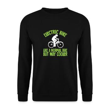 Electric Bike Cycling Biker E-Bike - Unisex Sweatshirt - black - Front - Alina (178cm) & Michal (187cm)