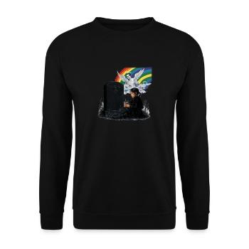 Daughter Dad Mourning Angel - Unisex Sweatshirt - black - Front - Alina (178cm) & Michal (187cm)