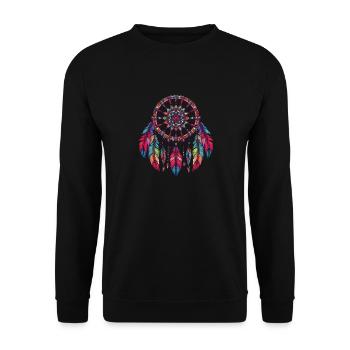 Native American Native Dreamcatcher - Unisex Sweatshirt - black - Front - Alina (178cm) & Michal (187cm)