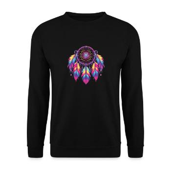 Native American Native Dreamcatcher - Unisex Sweatshirt - black - Front - Alina (178cm) & Michal (187cm)