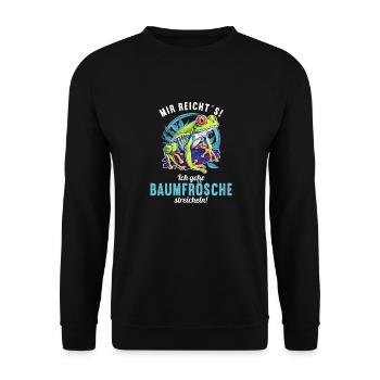 Tree Frog Baumfrösche Baumfrosch - Unisex Pullover - Schwarz - Vorne - Alina (178cm) & Michal (187cm)