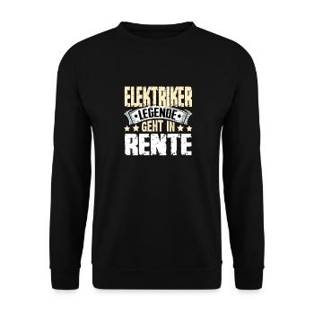 Electrician legend retires - Unisex Sweatshirt - black - Front - Alina (178cm) & Michal (187cm)