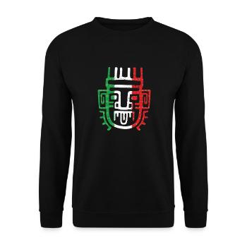 Aztekensymbol mexikanische Maya mexikanische Flagge Schuhschnabel - Unisex Pullover - Schwarz - Vorne - Alina (178cm) & Michal (187cm)