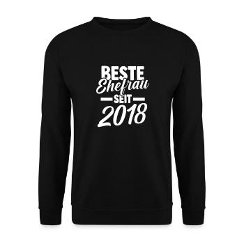 Valentine's Day Best Wife Since 2018 - Unisex Sweatshirt - black - Front - Alina (178cm) & Michal (187cm)