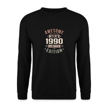 Juli 1990 Geburtstag Juli 1990 Geburtstagsgeschenk - Unisex Pullover - Schwarz - Vorne - Alina (178cm) & Michal (187cm)