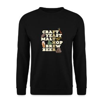 Craft Yeast Malt Hop Brew Beer - Perfect for - Unisex Sweatshirt - black - Front - Alina (178cm) & Michal (187cm)