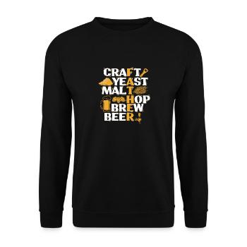 Craft Yeast Malt Hop Brew Beer - Perfect for - Unisex Sweatshirt - black - Front - Alina (178cm) & Michal (187cm)