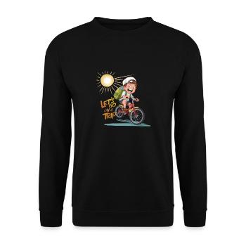 LET S GO ON A TRIP - Unisex Sweatshirt - black - Front - Alina (178cm) & Michal (187cm)