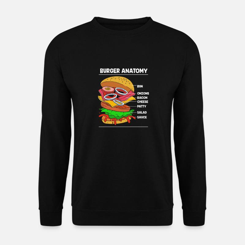 Anatomie du cheeseburger - Sweat-shirt Unisexe - noir